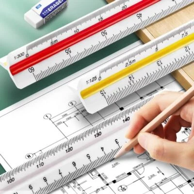 30cm 11.81'' Triangular Scale Ruler Engineer Drawing Ruler Architect Ruler Tool◈