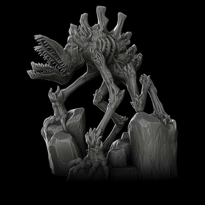 Latchgnaw | Dark Fantasy Miniature | 3d Printed Resin Mini Figure