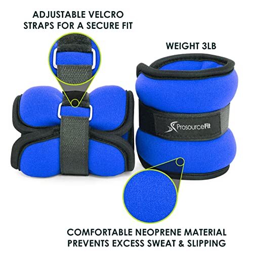 Ankle Weights Leg Arm Wrist Weights w/ Adjustable Strap, 3 Lbs Each Weights - Picture 5 of 6
