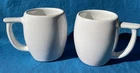 2 - Frankoma C19 Barrel Style Coffee Mugs / Cups Tea White Oklahoma USA