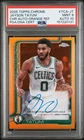 2025-26 Topps Chrome Autographs Jayson Tatum Orange Refractor /25 PSA 9, Auto 10
