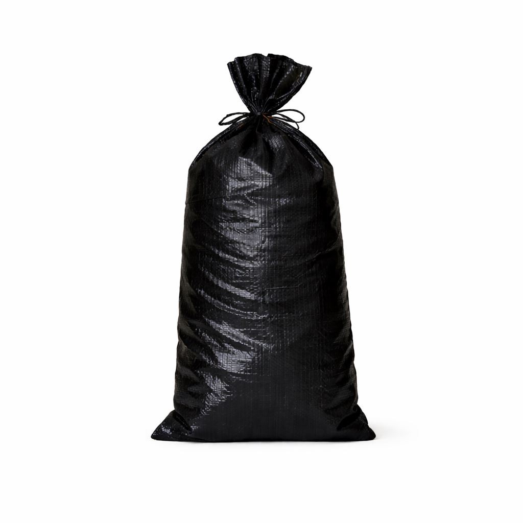 Pack of 100x Yuzet Black PP Sand Bags With Ties Flood Protection Sack Sandbag