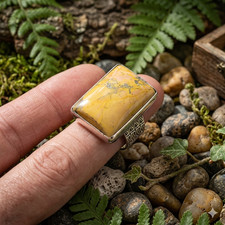 Anello fatto a mano con pietra preziosa mookaite misura 7,5