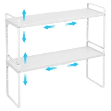15.5 to 25.5 Inch Expandable Kitchen Cabinet Organizer Shelf, 30 LBS Heavy Du...