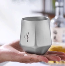 240ML Double Wall Hexagon Ti Water Tea Coffee Cup Insulated Drinking Cup Mug