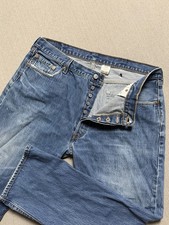 Vintage Levis 501 Jeans Mens 42x32 42x30 Blue Medium Wash Denim Button Fly Y2K