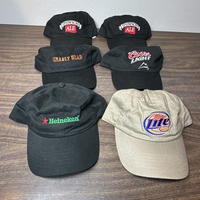 Lot Of 6 Pcs Mixed Beer Brand Adjustable Baseball Caps Snap-on Used