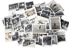Lot Of 50 Vintage B W Photo Snapshots 40s 50s 60s Folks Kids Camping Cars Beach