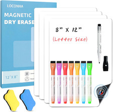 4PCS Small Magnetic Dry Erase Board Sheet for Refrigerator, Fridge Whiteboard fo