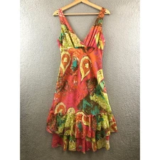 Trina Turk V Neck Paisley Print Dress Sleeveless Summer Party Colorful 6