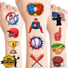 50 Pcs Baseball Temporary Tattoos Kids Boys Girls Party Bag Filler