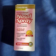 Good Sense Original 12 Hour Relief 1 OZ Decongestant Expires 6/2026 Nasal Spray