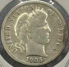 1905 S Barber Dime, 90% Silver, VG Condition, Low Mintage! 🔥