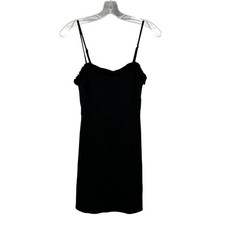 Forever 21 Womens Black Sheath Dress Sleeveless Ruffles Size Medium
