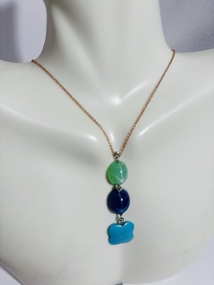diamant collier feiner schmuck14k rosegold kette jade, saphir stern drehmoment