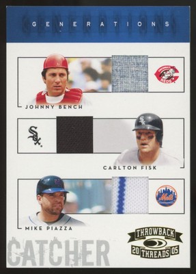 2005 Throwback Threads Bench/Fisk/Piazza Generations Triple Patch /50 #G-14
