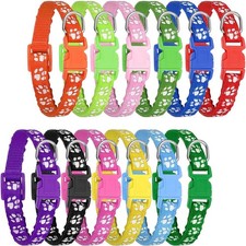 12 Pack Puppy Collars for Litter, Adjustable Puppy ID Collars  Soft Nylon Wh...