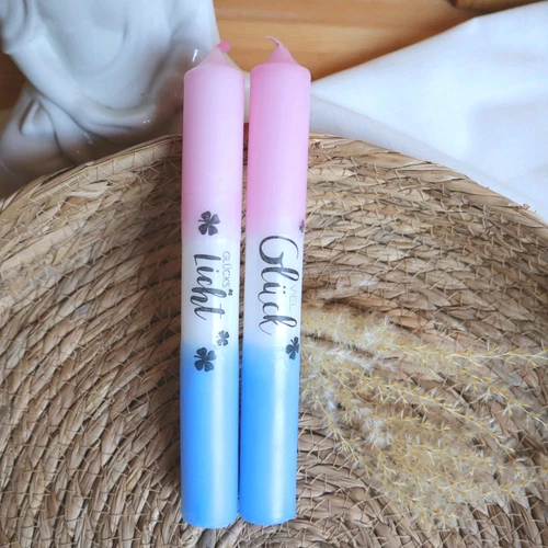 Kerzen Dip Dye 2 er Set I Handmade I Geschenkidee I bunte Stabkerzen I DIY
