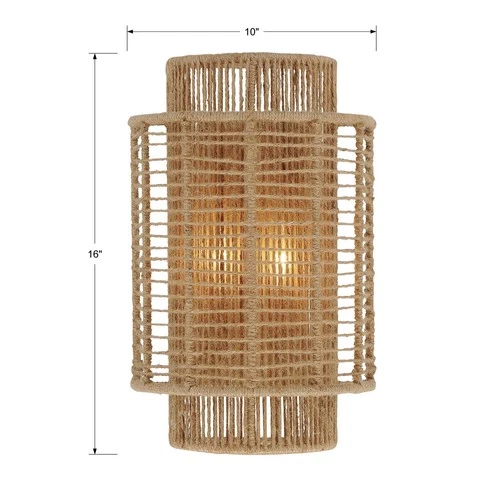 Crystorama Jayna 16" High Rustic Coastal Natural Jute Wall Sconce - Picture 6 of 6