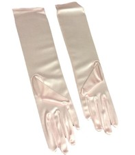 Girls Pink Satin Opera Gloves Long Formal Pageant Princess Costume One Size New