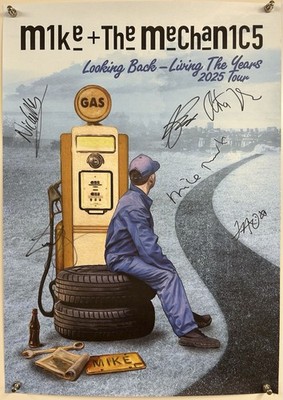 Mike & The Mechanics Signed Original Poster Looking Back-Living the Years 2025