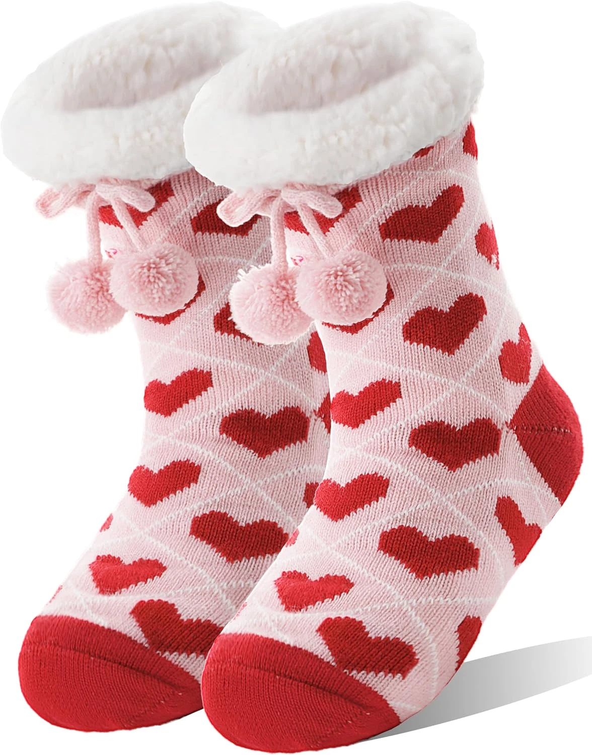 Womens Slipper Fuzzy Grips Socks Warm Fluffy Winter Thick Thermal Cozy Plush Soc