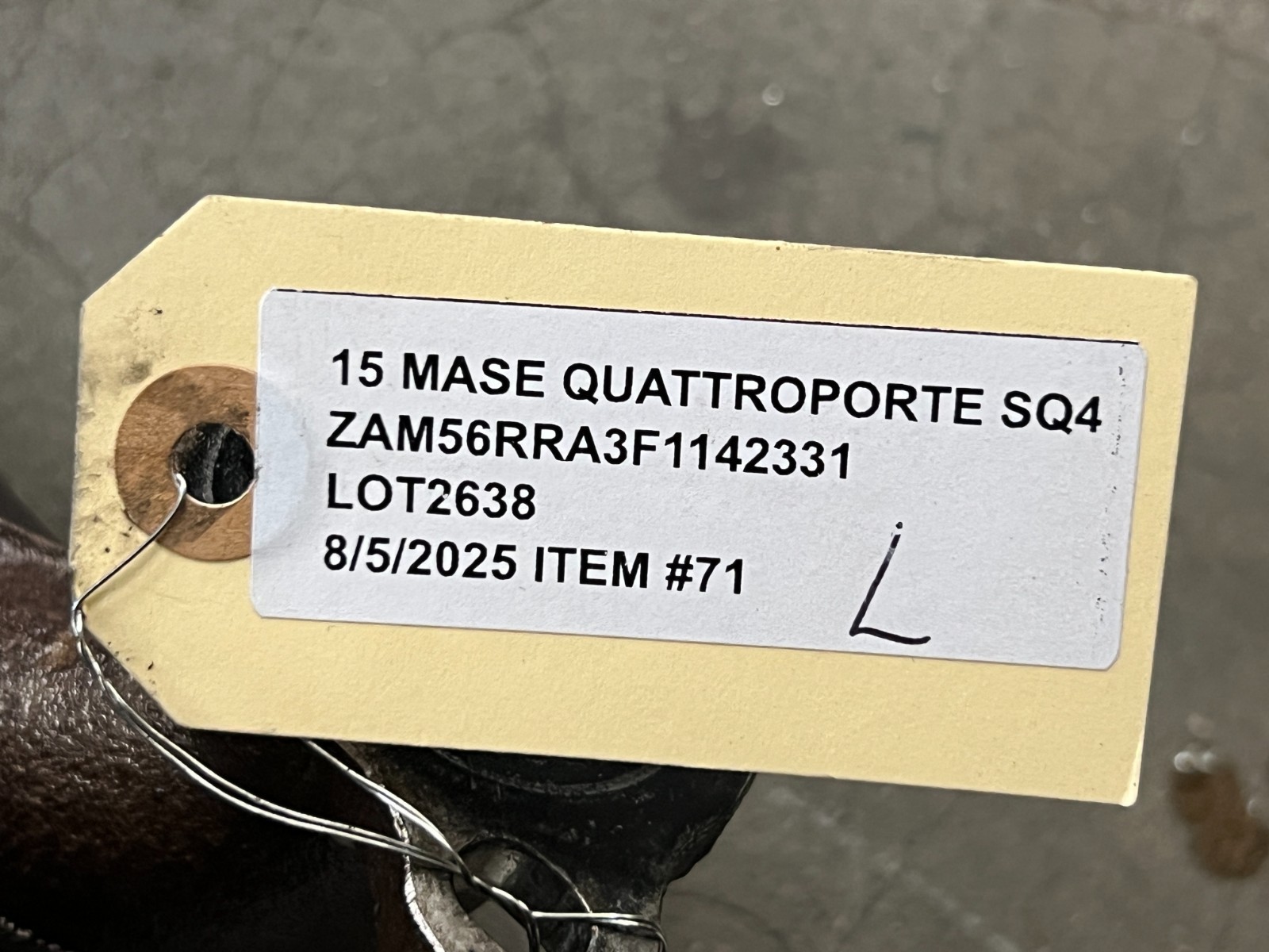 ⭐14-17 MASERATI QUATTROPORTE 3.0L LEFT SIDE ENGINE  TURBO CHARGER OEM LOT2638