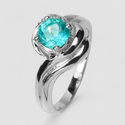 Neon Blue Paraiba Tourmaline 0.62Ct 925 Sterling Silver Handmade Jewelry Rings