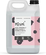 Miniml All Natural Body Wash and Bubble Bath - 5L Refill Moisturising Pink Grap 7.30 per litre