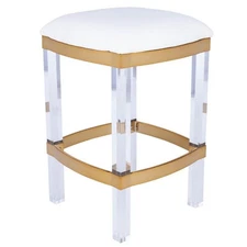Beaumont Lane Metropolitan Living Acrylic and Polished Brass Counter Stool in...