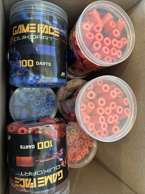#ad NEW GameFace Quik Darts Lot 500 count Red 400 Count Blue Jet Blaster 9 Packs $30.00