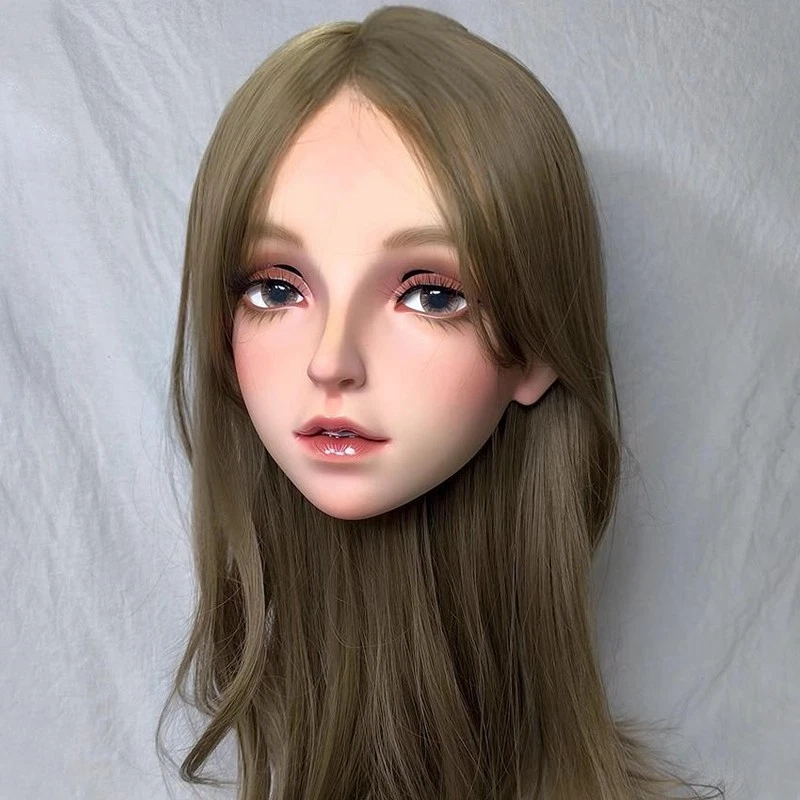 Doll Half Head Shell Cute Smile Anime Face With Hair Cosplay Kigurumi Mask CD - Image 2 of 4