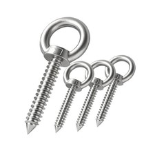 4 Inch Heavy Duty Screw Eyes Hooks 4Pcs Self Tapping Eyelet Screw Eye Bolt L...