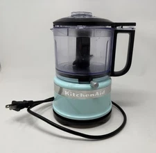 KitchenAid 3.5-Cup Mini Food Processor Chopper TESTED WORKS Aqua Blue KFC3516AQ