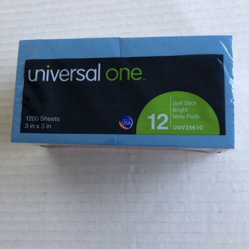 Sticky Notes Universal 100 Sheet Self-Stick Note Pads - Asst Colors (12/Pack)