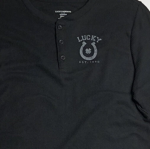 Prendas para dormir Henley de manga larga para hombre Lucky Brand talla pequeña Foto 2 de 4