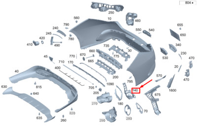 Mercedes-Benz CLA C118 Stoßstangenhalter hinten rechts A1188851602 NEU ORIGINAL