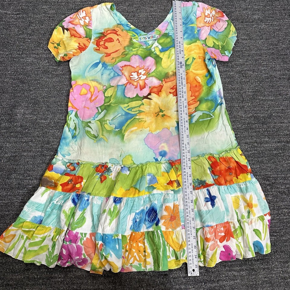 Jams World Hattie Dress Women Large Colorful Parisian Garden VNeck