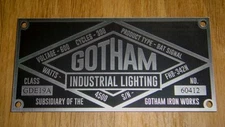 CUSTOM GOTHAM INDUSTRIAL LIGHTING DATA PLATE PROP BUILDERS BATMAN BAT SIGNAL 
