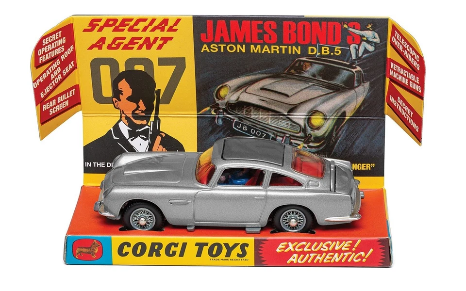 CORGI RT26101S ASTON MARTIN DB5 GOLDFINGER JAMES BOND 007 SILVER MODEL CAR - Image 2 of 2