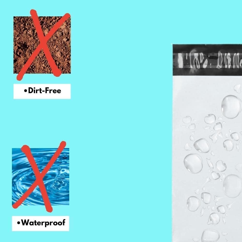 10 Pack Secure Seal White Poly Mailers - 7.5x10.5 Self Sealing Shipping Envelopes