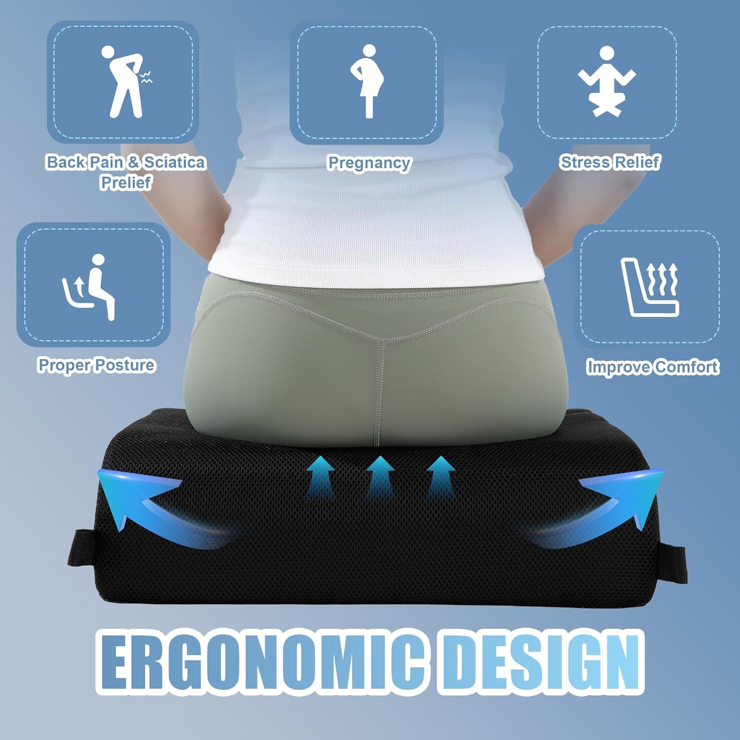 ROYALAY Wheelchair Cushions for Adults & Seniors, Thickened 18in*16in*5in