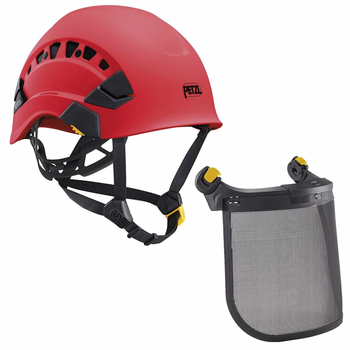 Petzl Vertex Vent Helmet Red (A010CA02) Vizen Mesh Shield