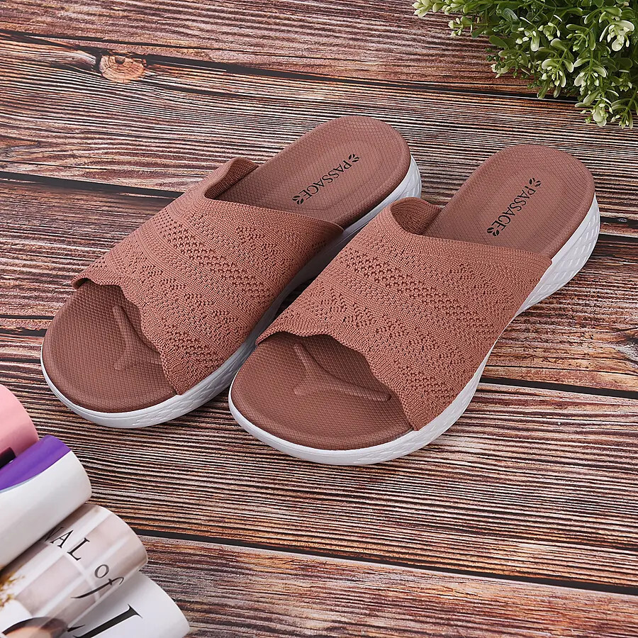 PANTOFOLA D’ORO PASSAGE ciabatte infradito donna donna Flyknit slide punta aperta UK 3 oro rosa