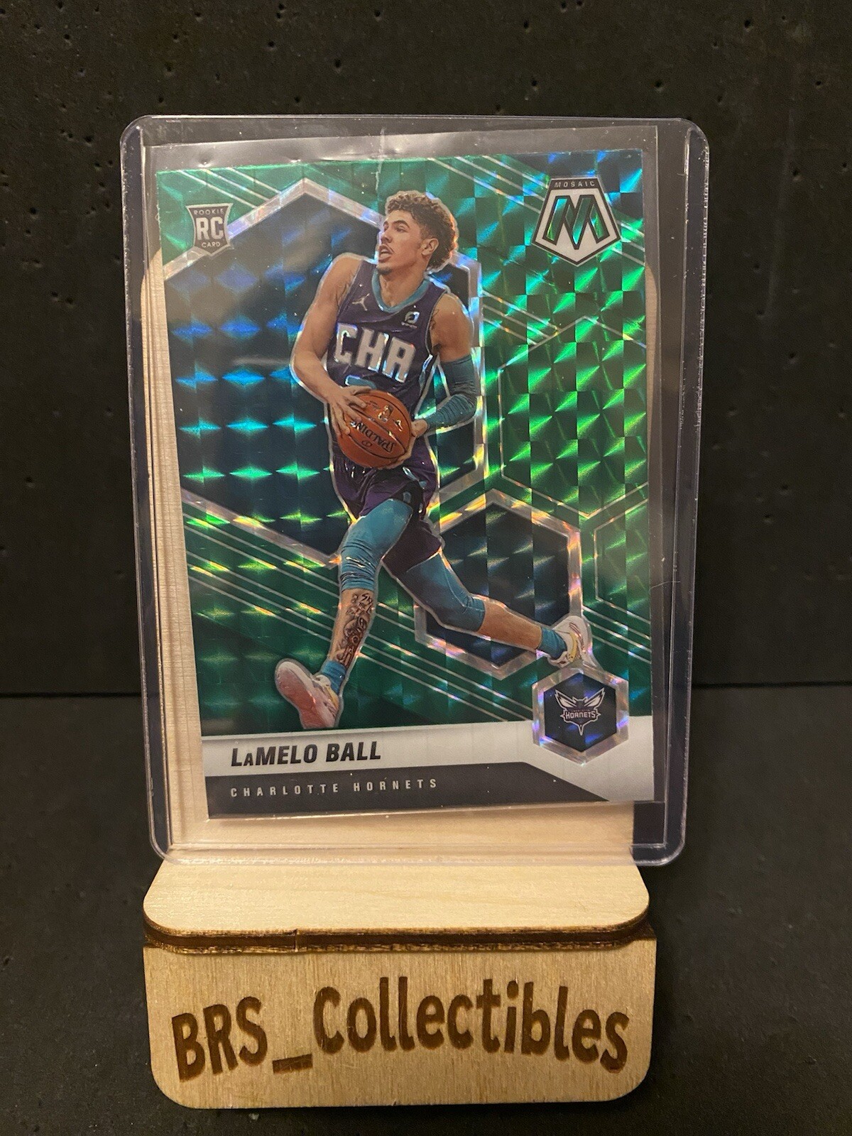 2020-21 Panini Mosaic #202 LaMelo Ball Green Prizm Rookie RC Hornets