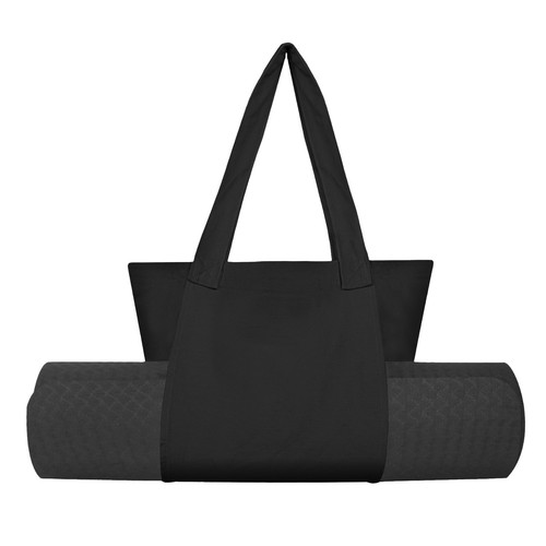 Yoga Mat Bag carrier Grey Canvas Tote Bag, Shoulder Gym Bag with Yoga Mat Holder - Picture 7 of 11