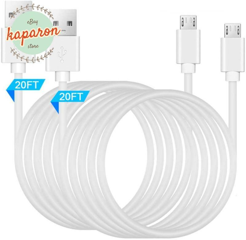 Pack Extra Long 20 FT Camera Micro USB Power Cord for Nest Cam