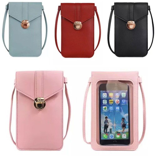 Girls PU Leather Mobile Phone Bag Case Pouch Cross Body Purse Small Shoulder Bag - Picture 3 of 13