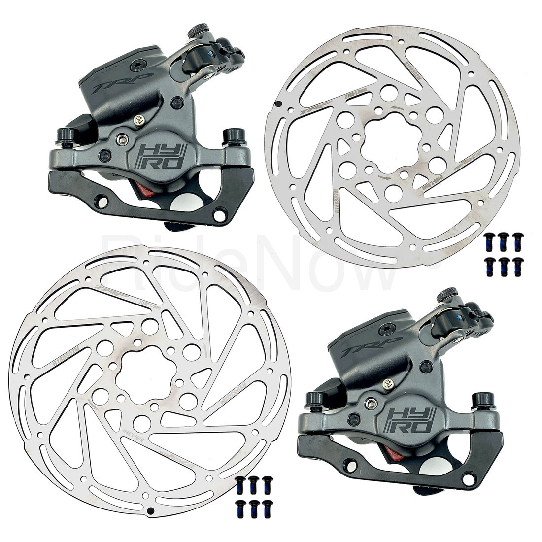 TRP HY/RD F+R Disc Brake Caliper Set 180/160mm Rotors, Hydraulic Bike Brakes