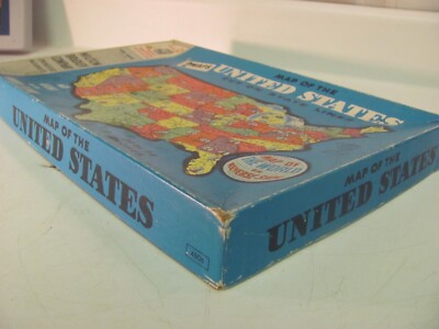 MB Vntg Puzzle Authentic Map of the United States & World Map